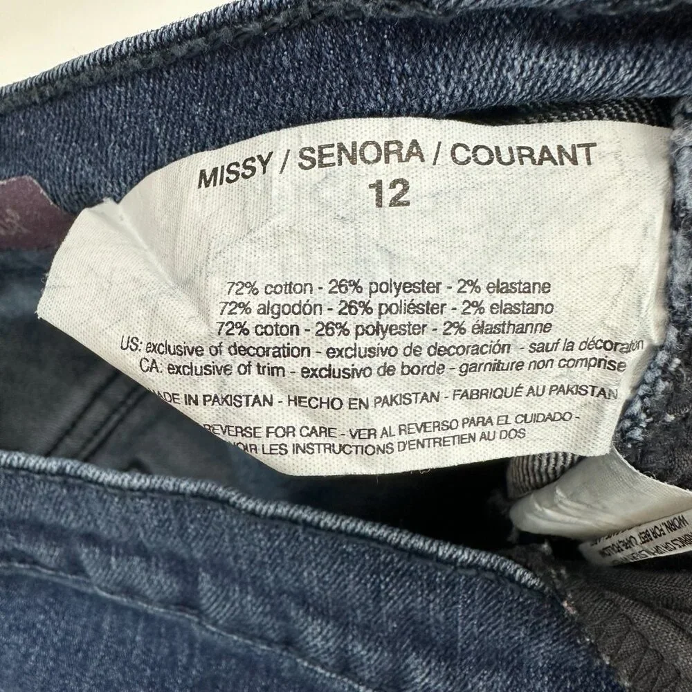 Gloria Vanderbilt Amanda Straight Leg Women's size 12 Dark Wash Blue Denim Jeans